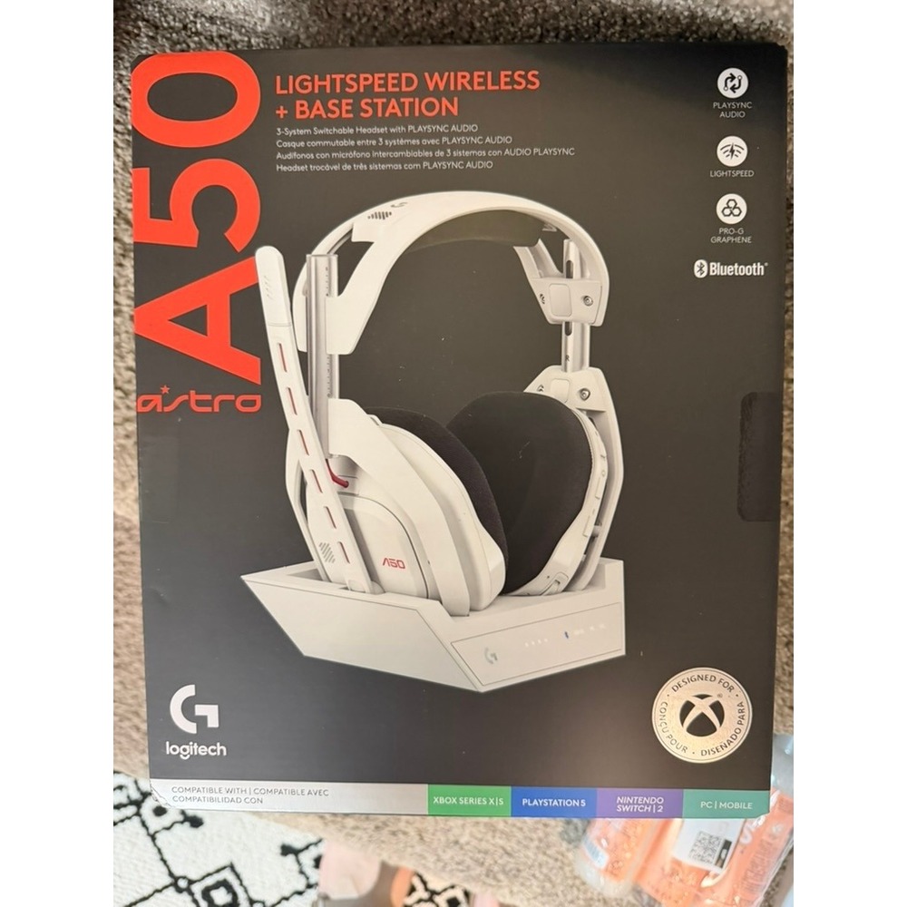Astro A50 Lightspeed Wireless Gaming Headset Base Station White NWT